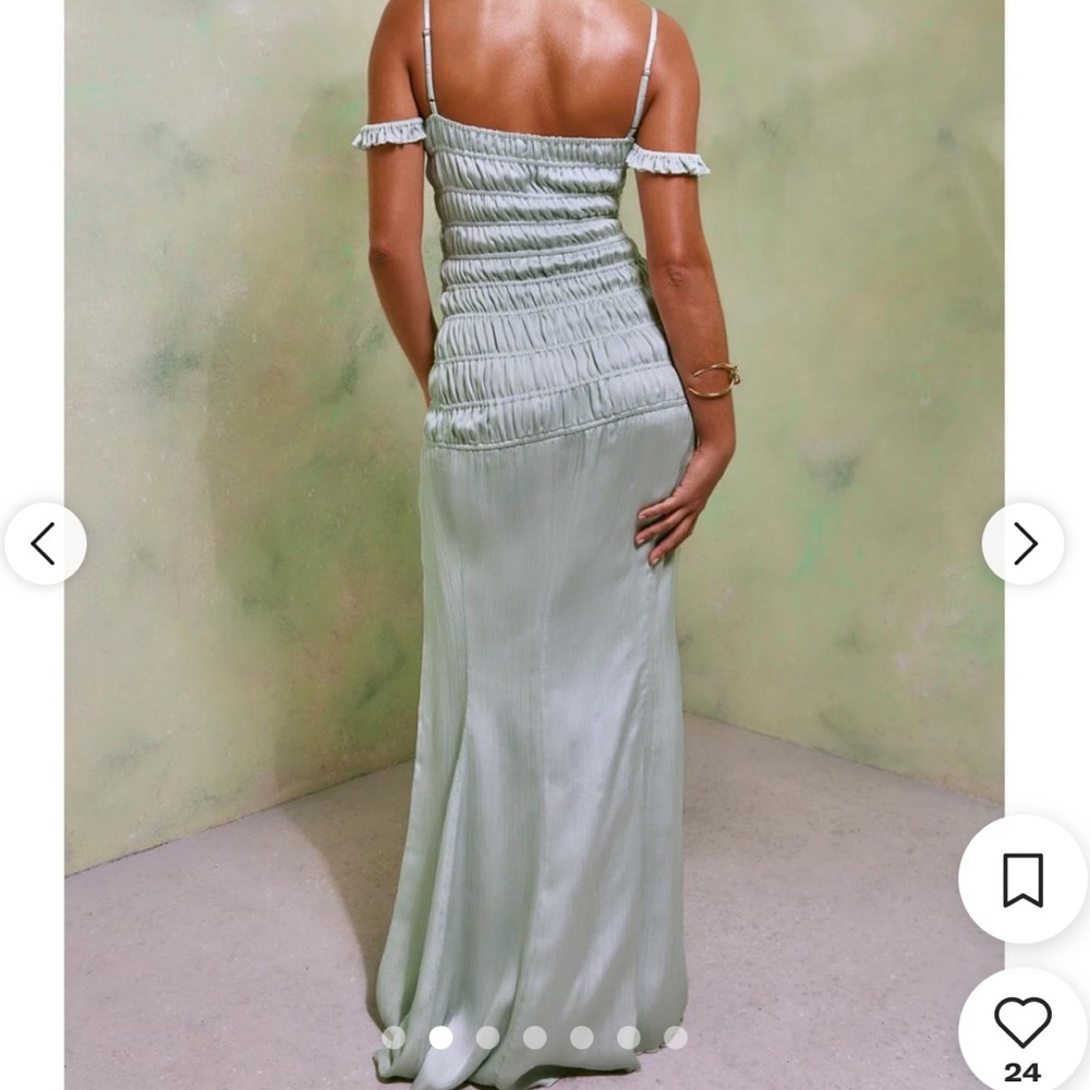Oh Polly Light Green Backless Dress